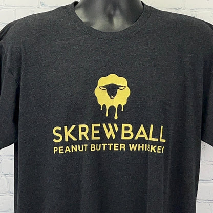 Screwball Peanut Butter Whiskey T Shirt Logo Short Sleeve Gray Unisex XL X-Large