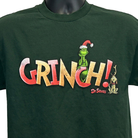 Dr Seuss How the Grinch Stole Christmas Vintage Y2Ks T Shirt Medium Mens Green