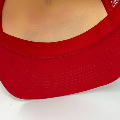 Vintage 80s Henris Supply Inc Trucker Hat Baseball Cap Petaluma Snapback Red