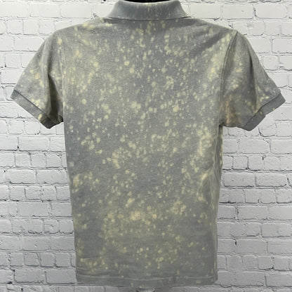 Vintage Burberry London Mens M Medium Slim Fit Polo Shirt Gray Speckled Cotton