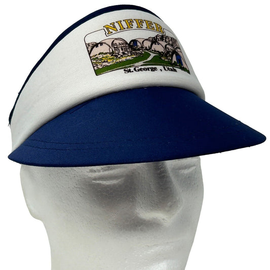 Gorra con visera vintage St George Utah Niffer de los años 80 con correa trasera azul