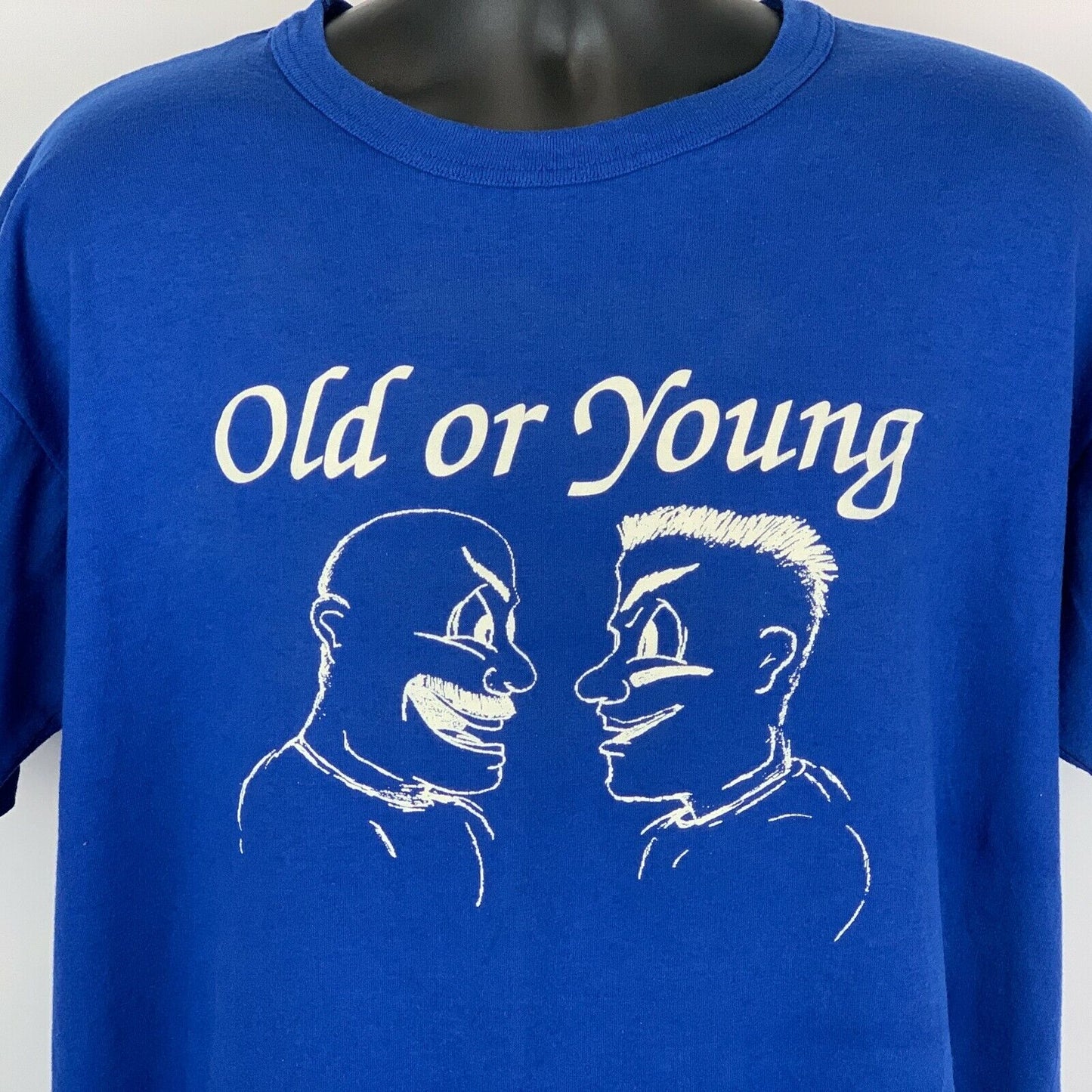 Vintage 80s UNR University of Nevada Reno T Shirt Wolf Pack Blue USA XL X-Large