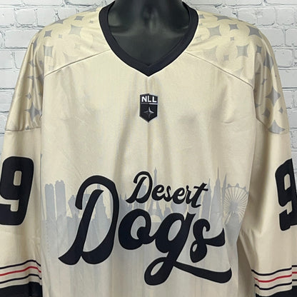Las Vegas Desert Dogs Wayne Gretzky Jersey Shirt XL X-Large Lacrosse City Beige
