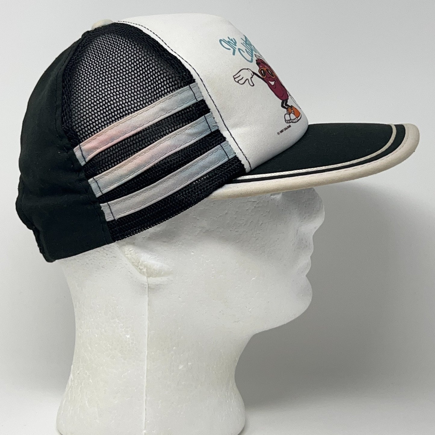 Vintage 80s The California Raisins Trucker Hat Baseball Cap 3 Stripe Black 1987