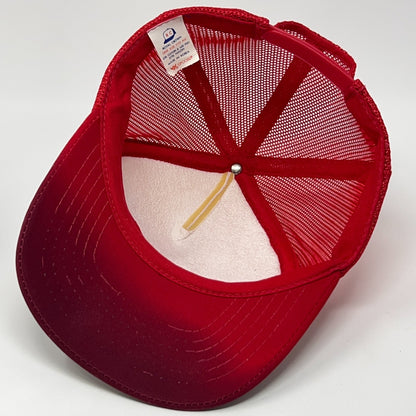 Vintage 80s Monarch Feed Mills Trucker Hat Baseball Cap Farmer Mesh Snapback Red