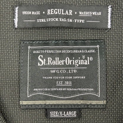 St Roller Original Button Front Camp Shirt XL X-Large Green Saint Roller STRL