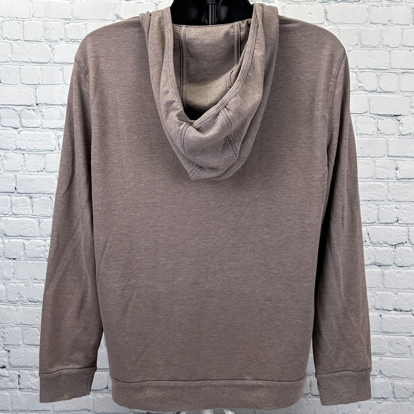 Armani Exchange AX 1/4 Quarter Zip Hoodie Hooded T Shirt Brown Mens XL X-Large