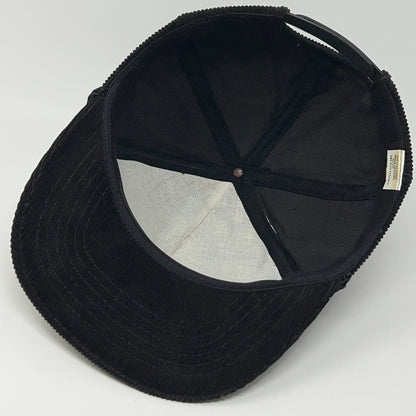 Vintage Hillcrest Invitational Black Corduroy Rope Snapback Baseball Hat Cap