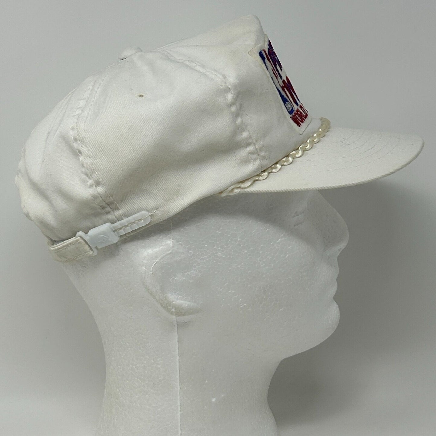 Vintage Detroit Pistons 1989 Champions Baseball Hat Cap NBA Rope Strapback White