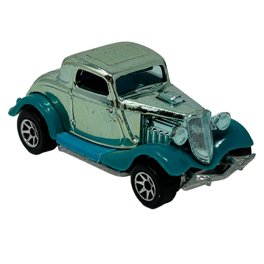 3-Window 1934 Ford Coupe Hot Wheels Collectible Diecast Car Green Vintage 1995