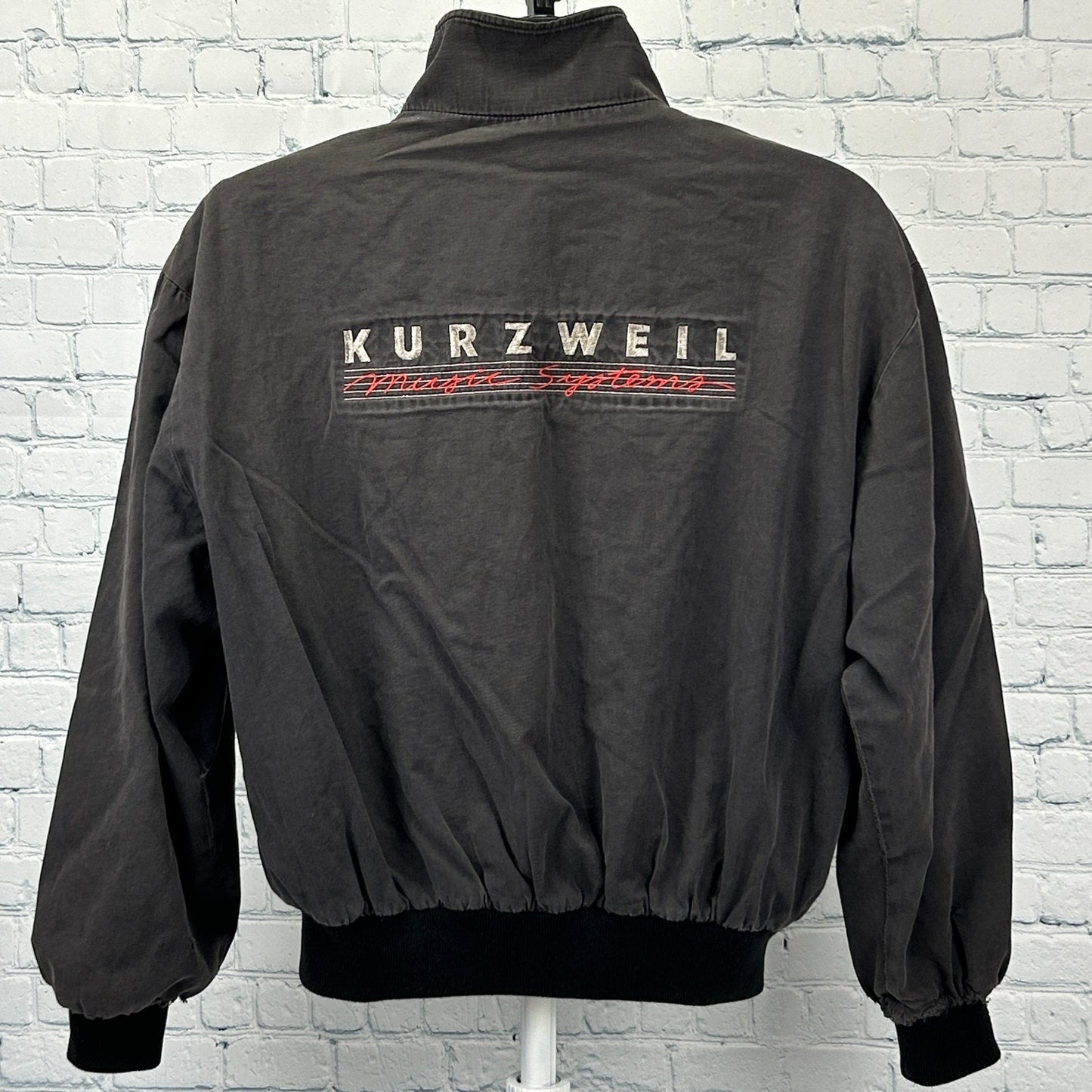 Vintage 90s Distressed Kurzweil Music Systems Jacket Synthesizer Black M Medium