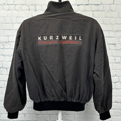 Vintage 90s Distressed Kurzweil Music Systems Jacket Synthesizer Black M Medium