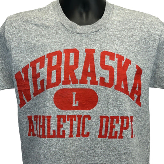 Nebraska Cornhuskers Athletic Dept Vintage 80s T Shirt Small UNL NCAA Mens Gray