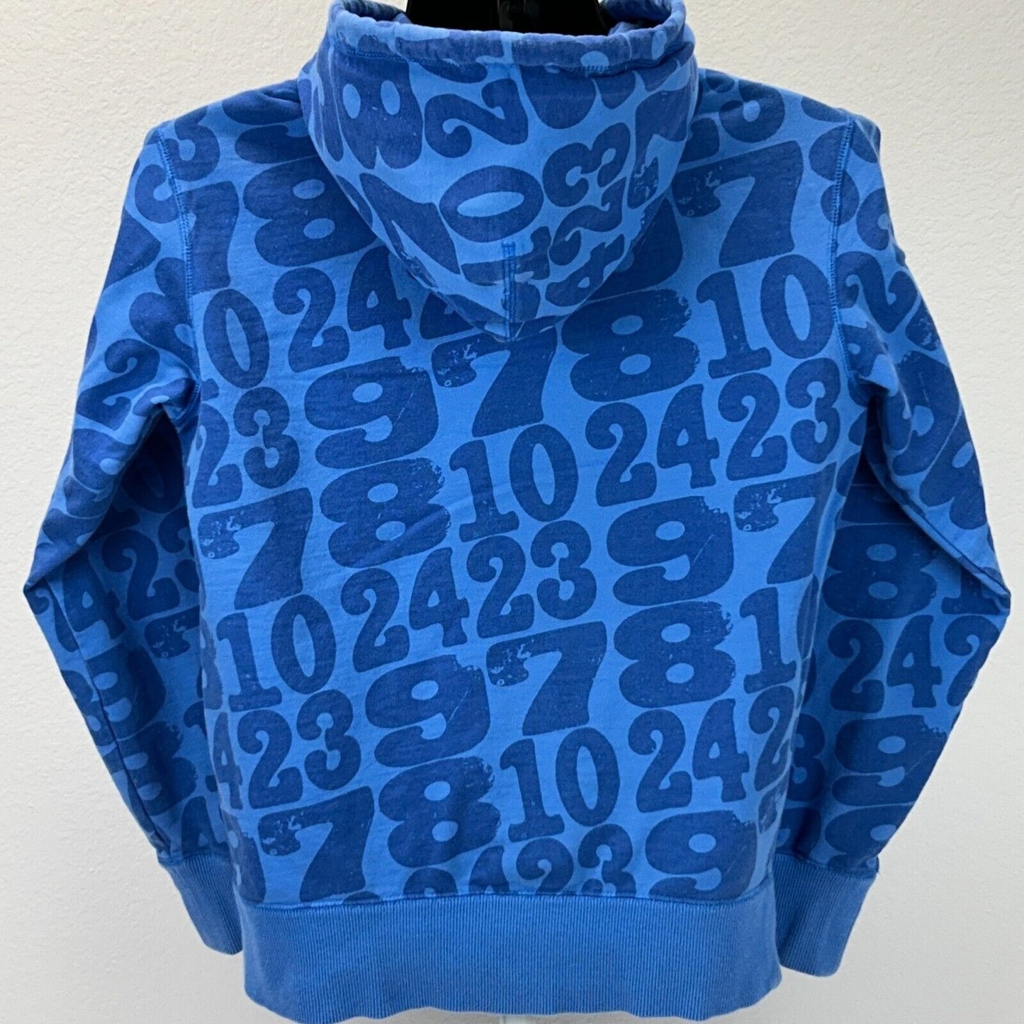 Nike 10 Numbers Countdown Hoodie Mens Medium AOP Full Zip Hooded Sweatshirt Blue