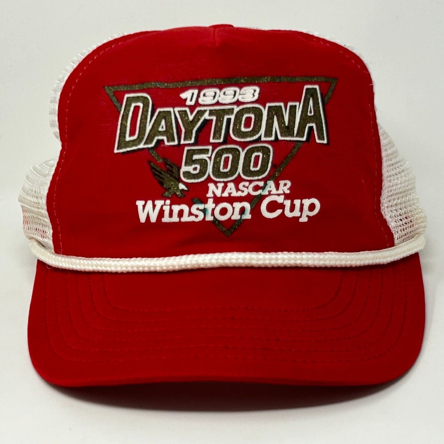 NASCAR Daytona 500 Vintage 90s Trucker Hat 1993 Winston Cup USA Red Baseball Cap