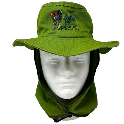 马瑙斯亚马逊丛林奔尼帽带颈盖翻盖绿色亚马逊巴西