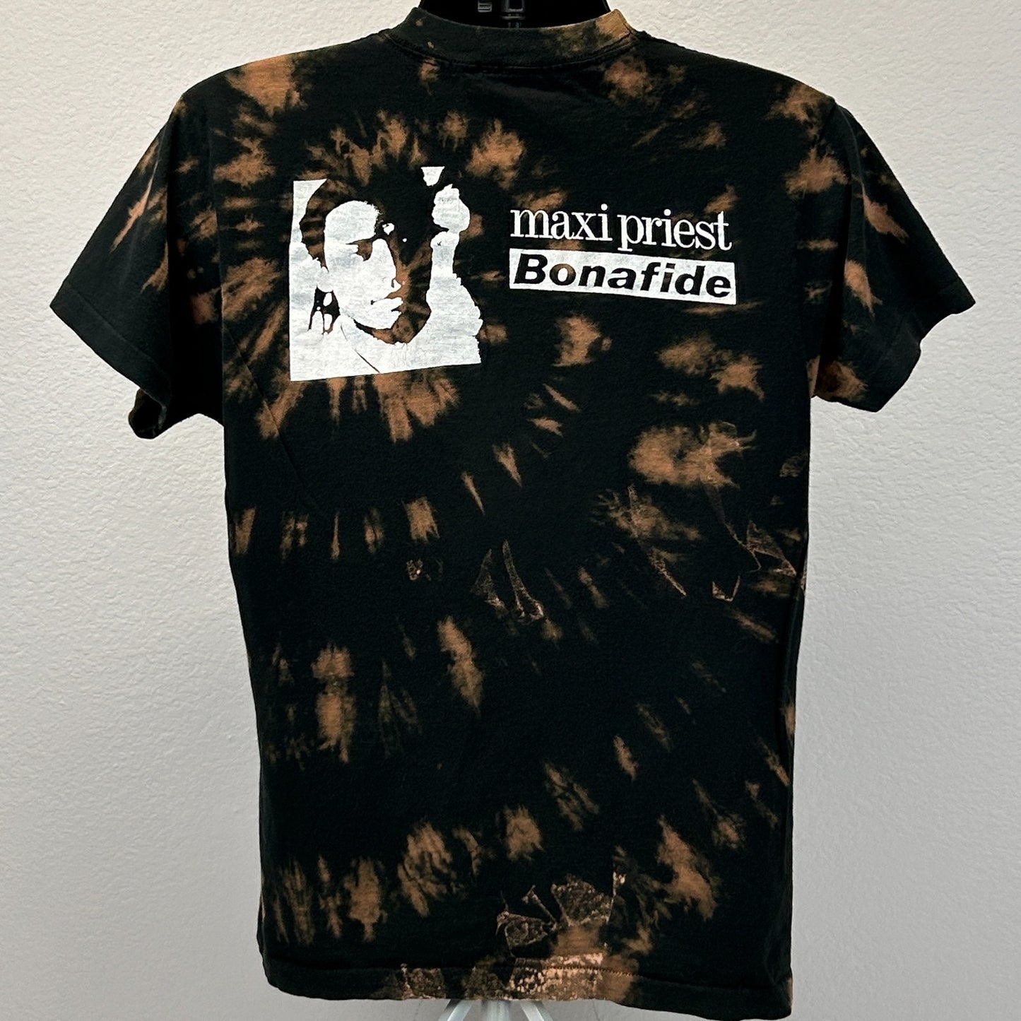 Vintage 90s Maxi Priest Bonafide T Shirt Reggae Tie Dye Black Tee Mens L Large