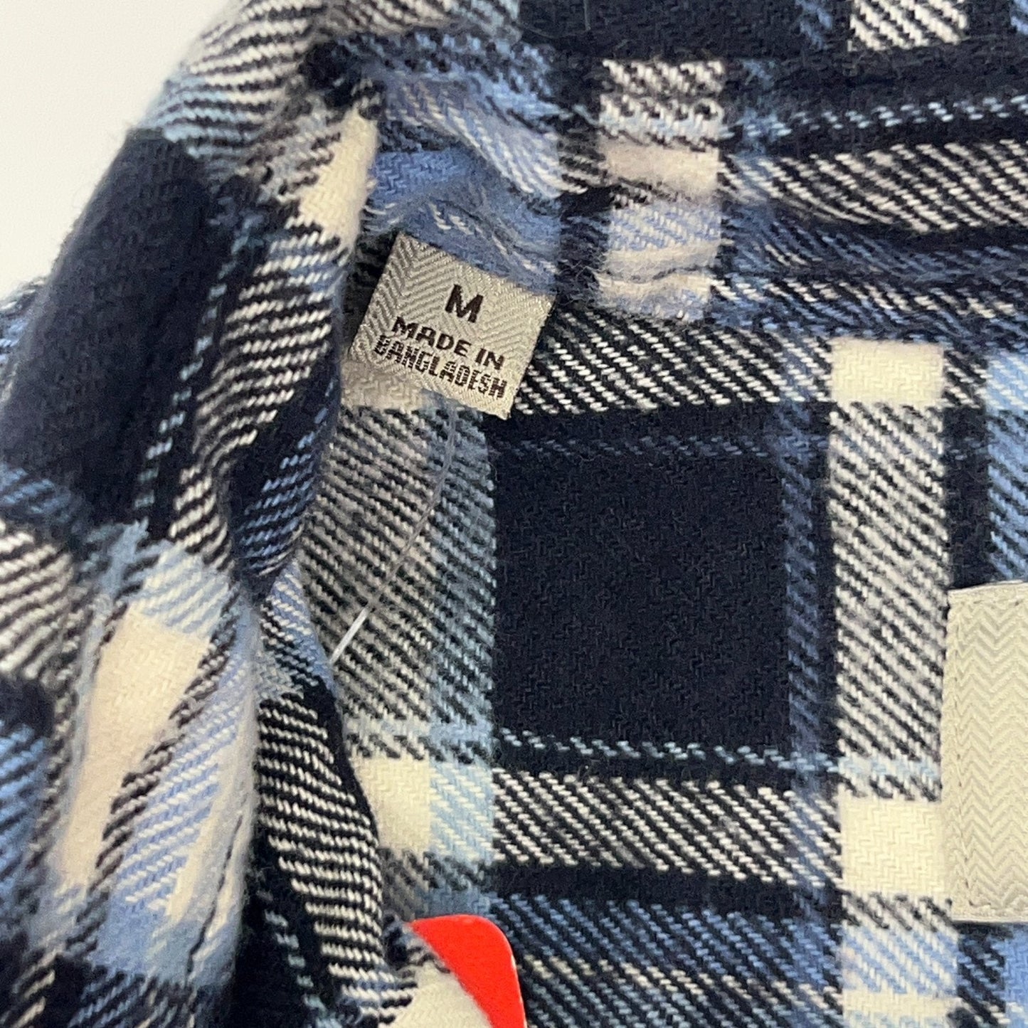 JACHS Brawny Flannel Button Front Shirt Western Cowboy SS Blue Plaid M Medium