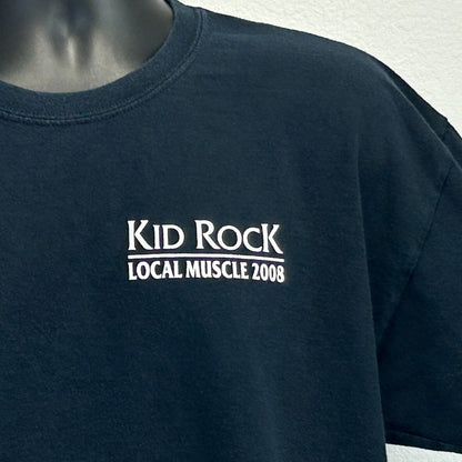 Camiseta de concierto local de Kid Rock 2008 para hombre, talla extra grande, color negro, Roadie Tour Jesus