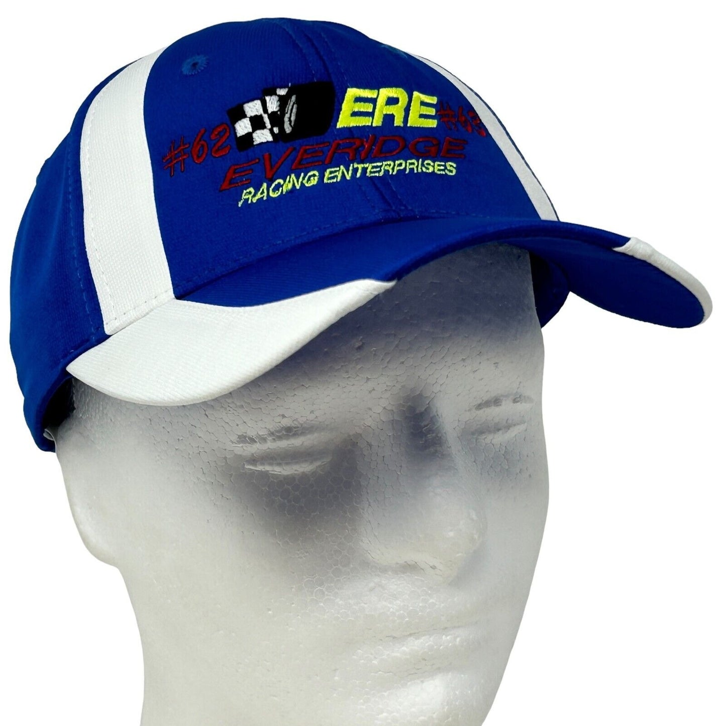Blue Cassten Everidge Auto Racing Hat with front embroidered logo and checkered flag detail