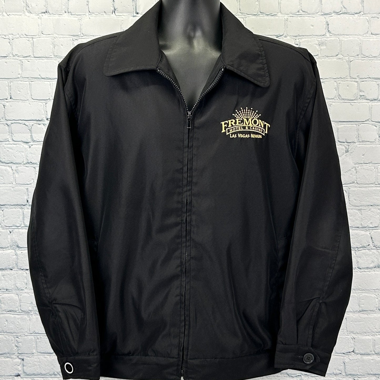 Vintage Fremont Hotel Casino Las Vegas Jacket Gambling Gambler Black M Medium