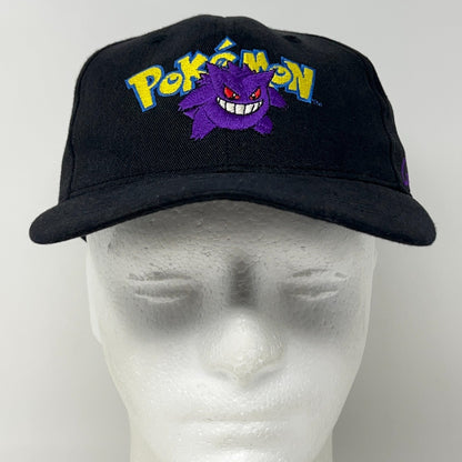 Vintage Pokemon Gengar Pikachu Nintendo Black Strapback Baseball Hat Cap Anime