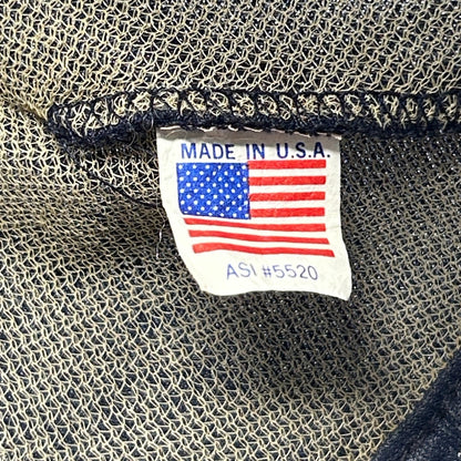 Vintage 90s FMMS Trucker Hat Baseball Cap Made In USA Mesh Snapback Navy Blue