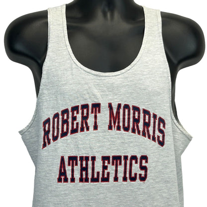 Camiseta sin mangas vintage de atletismo de la Universidad Robert Morris, años 90, para hombre, color gris