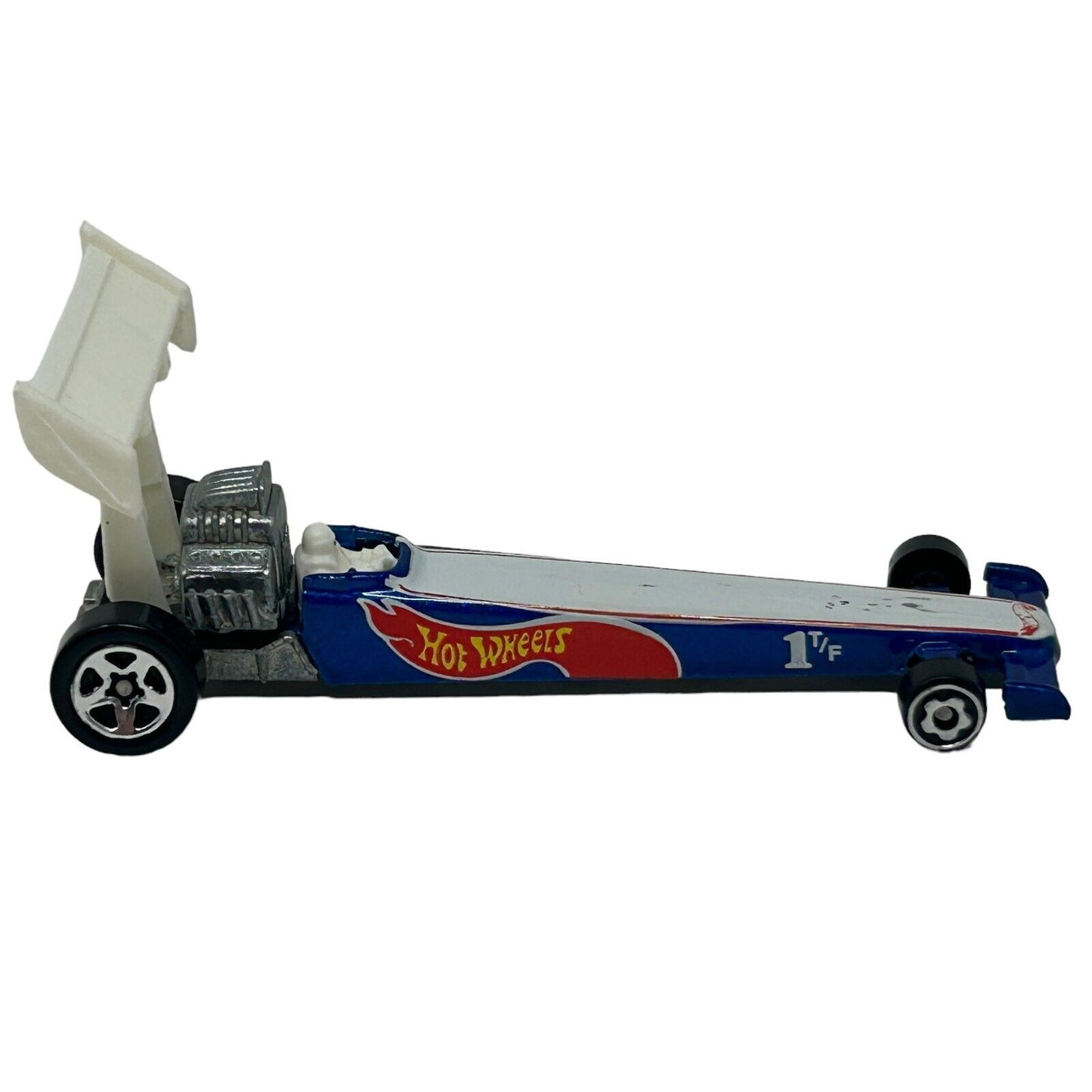 Hot Wheels Race Team Dragster Diecast Car Driven To The Max Blue Vintage 1995