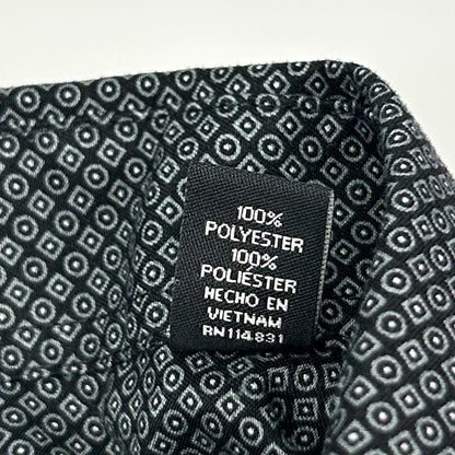 Nicole Miller Button Front Dress Shirt Black Gray Geometric Mens L Large 16-16.5