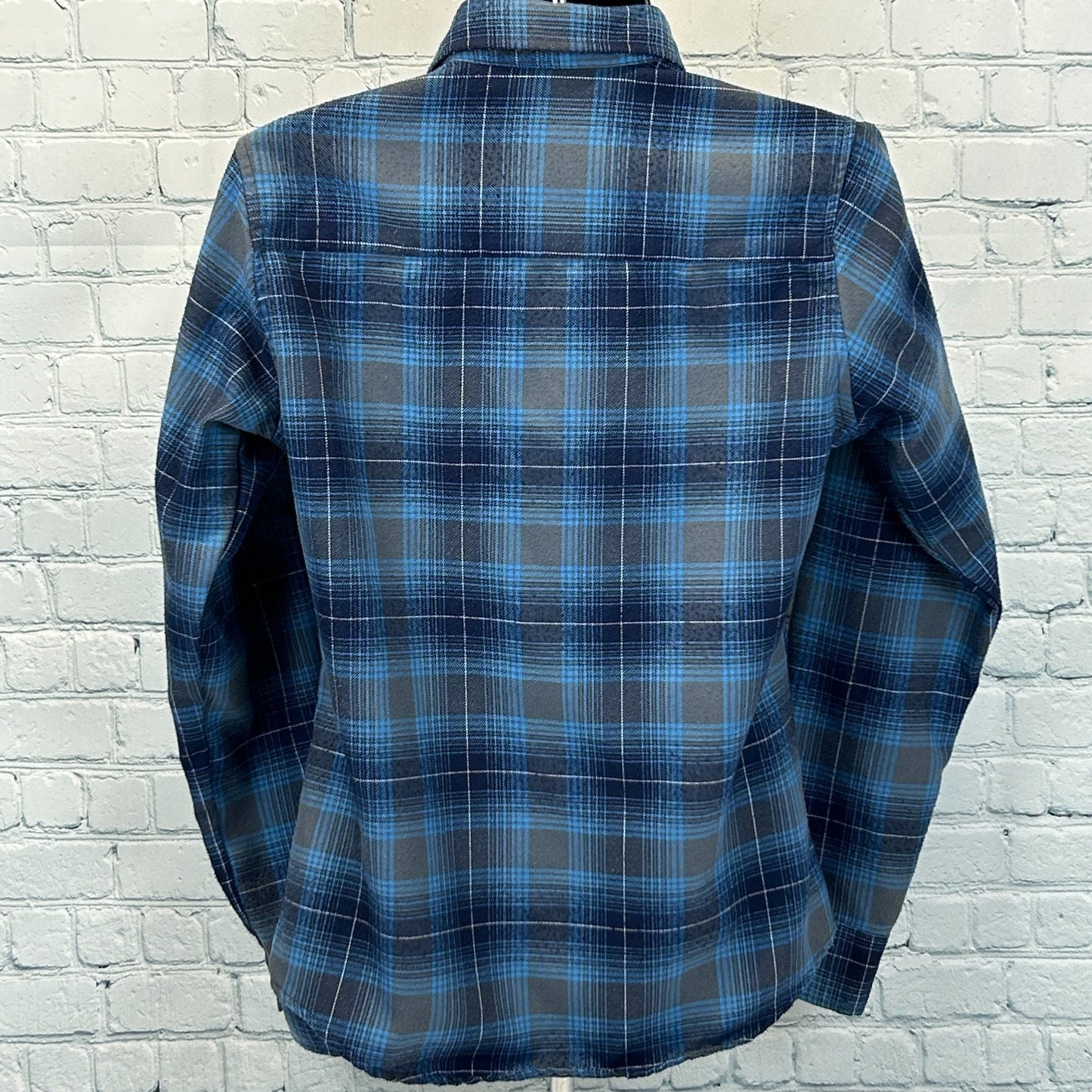 Dixxon Flannel Co Pearl Snap Button Front Shirt Western Plaid Blue Womens Small
