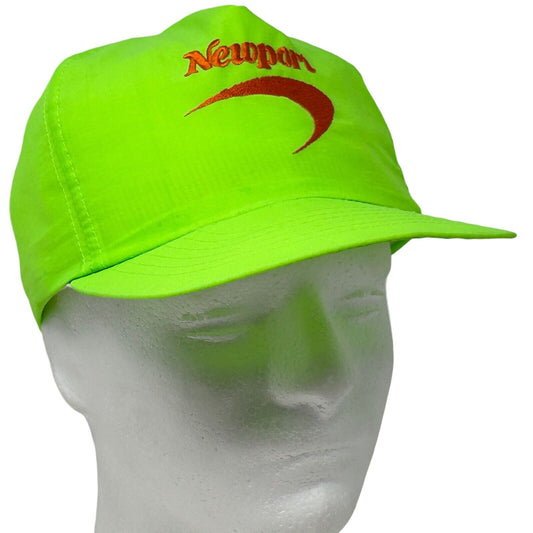 Newport Cigarettes Vintage 90s Hat Neon Green Promotional Snapback Baseball Cap