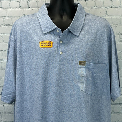 The Foundry Supply Co Polo Shirt Quick Dri Easy Care Heather Blue 3XLT XXXL Tall