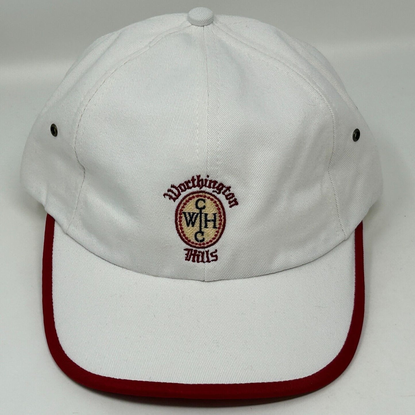 Worthington Hills Country Club Hat Vintage 90s Columbus Ohio White Baseball Cap