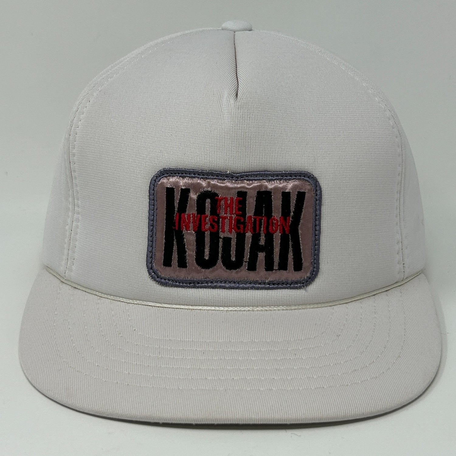 Vintage 70s 80s Kojak The Investigation Hat Cap TV Show Full Foam Snapback White - Neon Vintage