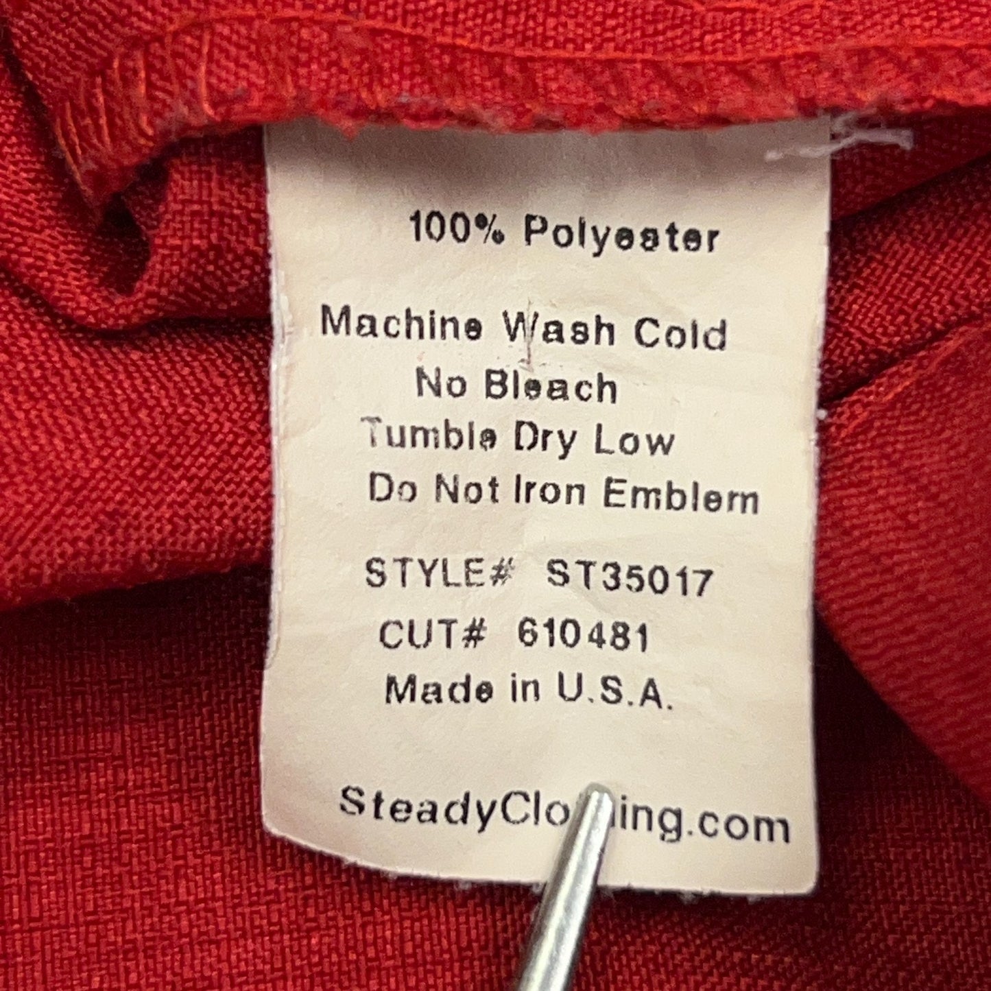 Steady Piston Buttons Bowling Shirt Button Front Rockabilly Hot Rod Red 2XL XXL