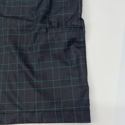 PGA Tour Plaid Golf Shorts Mens 36 Gray Teal Check Pattern Polyester Golfer