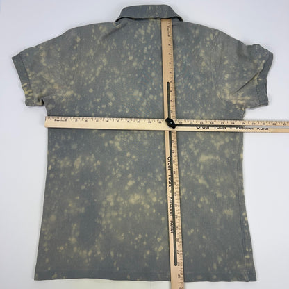 Vintage Burberry London Mens M Medium Slim Fit Polo Shirt Gray Speckled Cotton