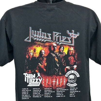 Camiseta de concierto grande de Judas Priest Epitaph Tour 2011 Thin Lizzy Tee para hombre, color negro