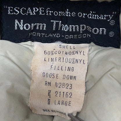 Vintage Norm Thompson Goose Down Trapper Hat L Large Brown Insulated Winter Cap