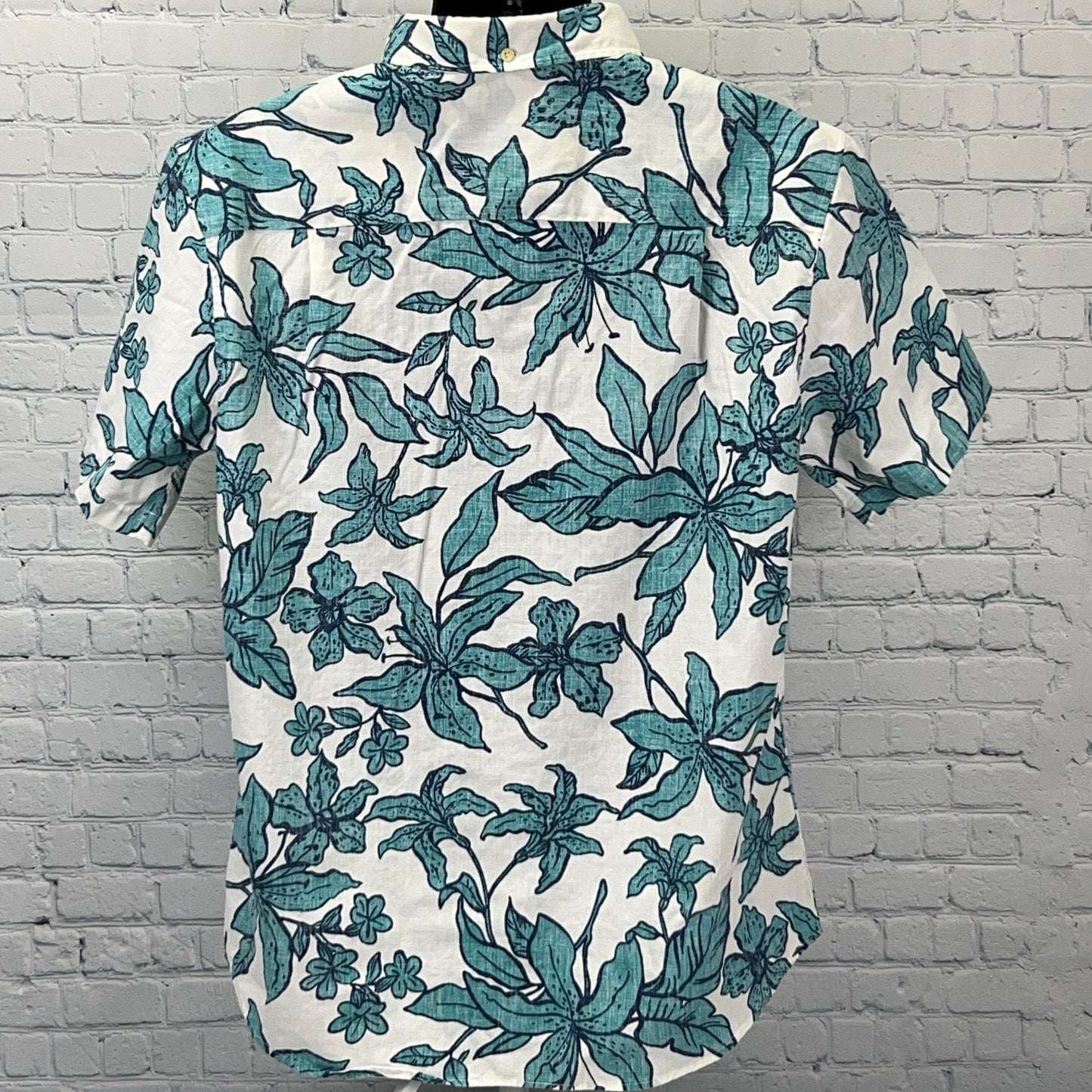 Reyn Spooner Aloha Luhiehu Button Front Shirt Floral White Hawaiian XL X-Large