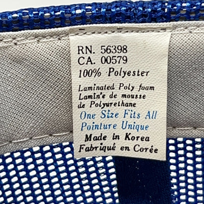 Vintage 80s Concrete Breaking Trucker Hat Baseball Cap Mesh Snapback Blue