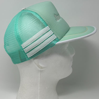 Vintage San Diego 3 Stripe Trucker Hat Cap Green 80s California Mesh Snapback
