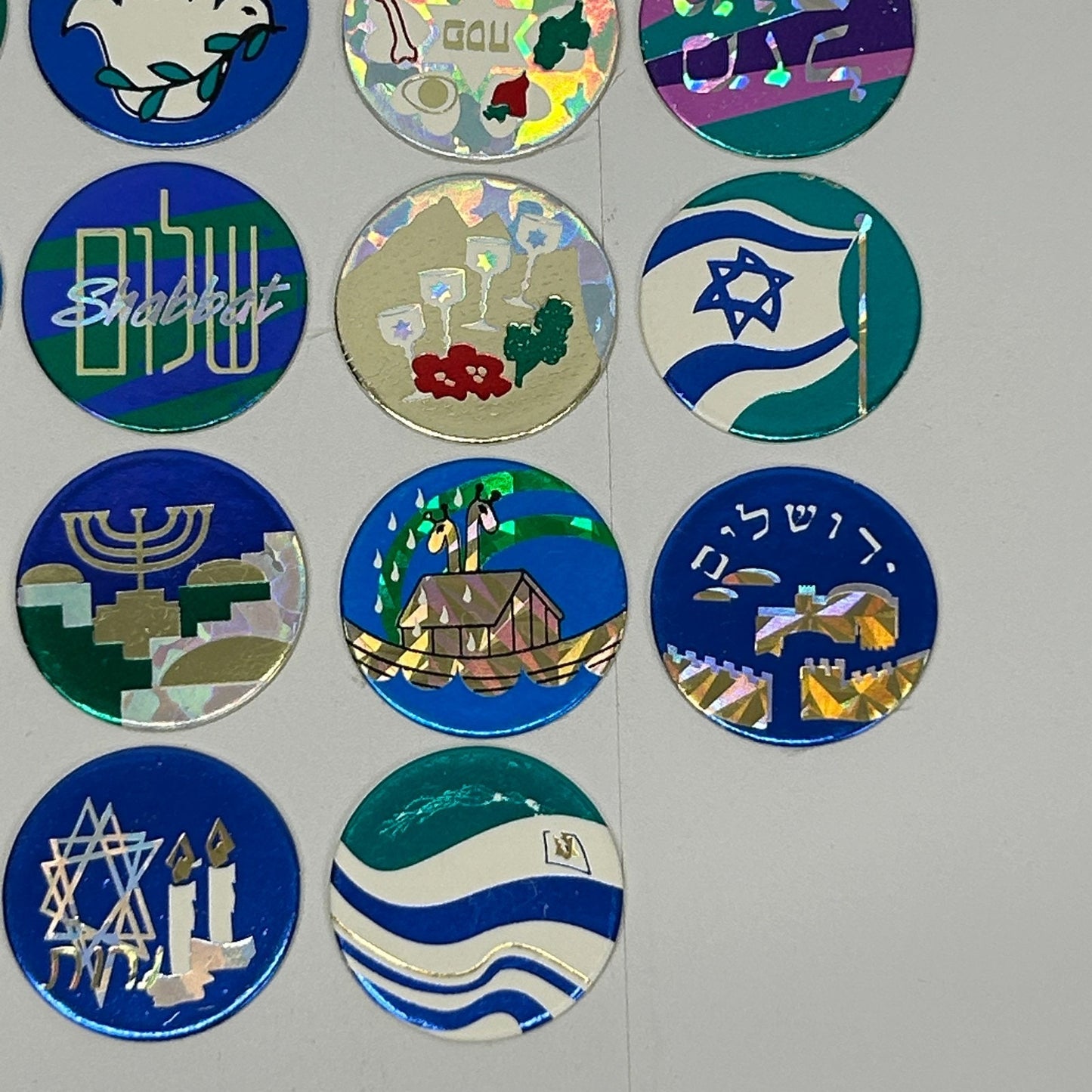 Lot of 28 Vintage Jewish Israel Theme Pogs Milk Caps Shabbat Passover Judaism