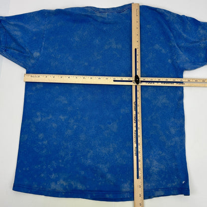 Vintage Y2Ks Polar Bears Alaska T Shirt Bleach Spotted Tie Dye Blue L Large