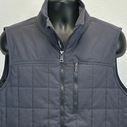 Orvis Quilted Vest Mens Large Full Zip Classic Fit Insulated Gray 1174138