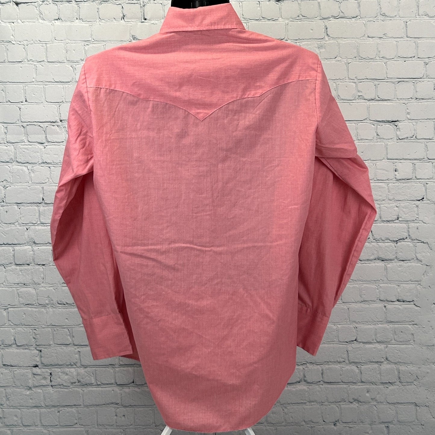 Vintage 70s Champion Westerns Pearl Snap Button Front Shirt Cowboy Pink M Medium