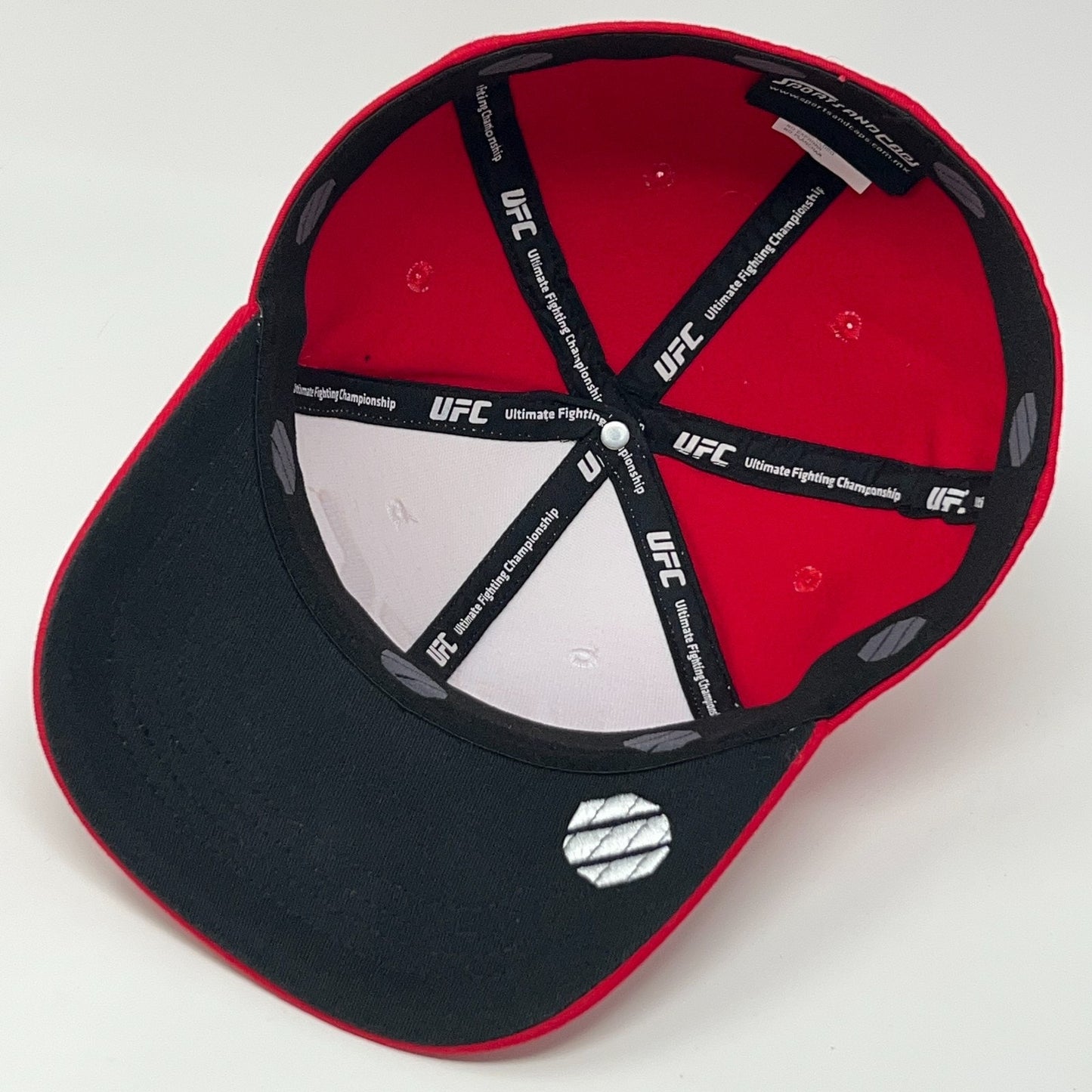 UFC Hat Baseball Cap MMA Mixed Martial Arts Official Product Red Flex Fitted S-M