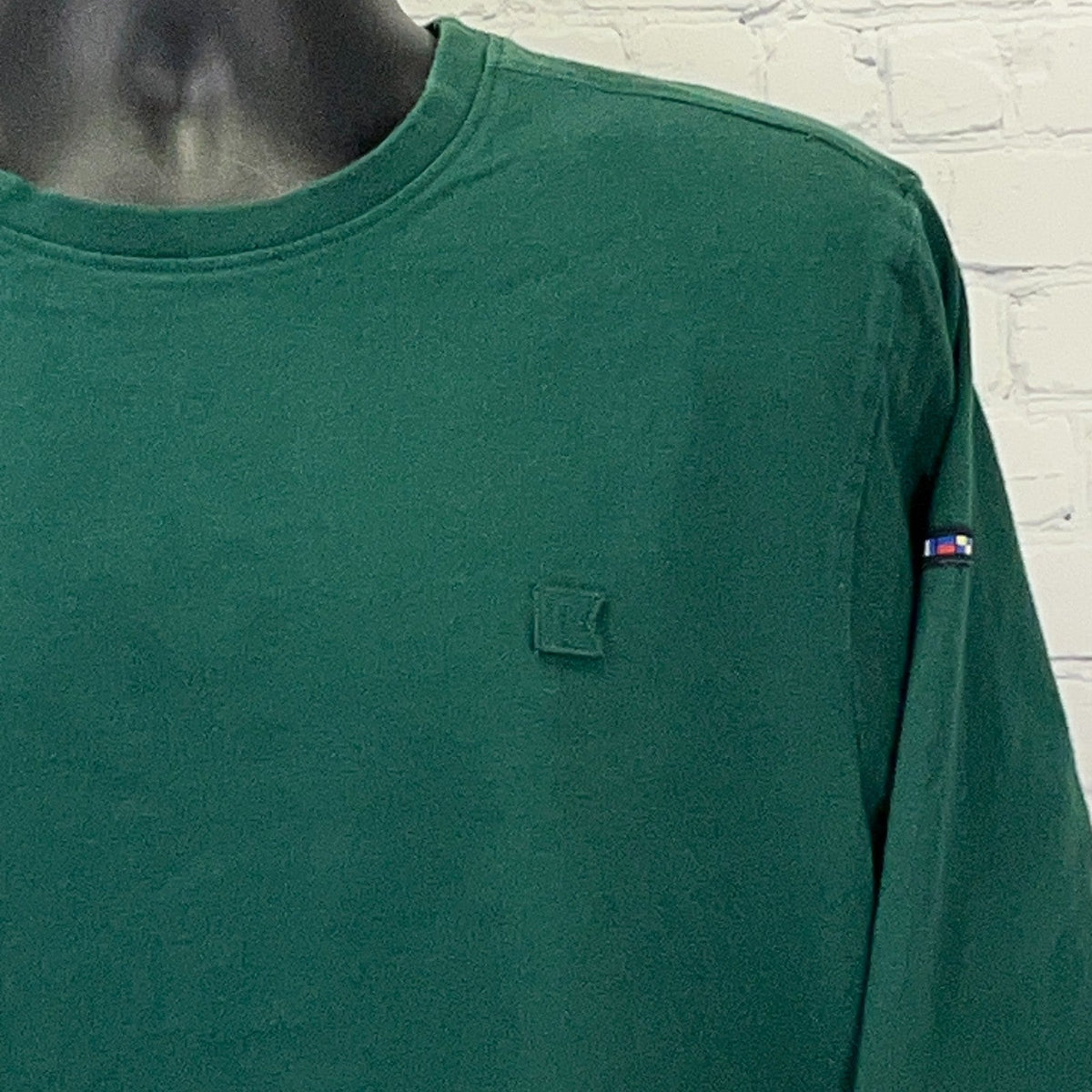 Batela Nautical Signal Flags Alphabet Green Long Sleeve T-Shirt Mens L Large