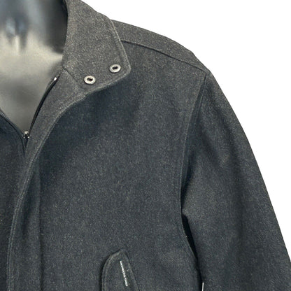 Members Only Wool Blend Vintage 80s Bomber Jacket Black Charcoal Gray Medium 40